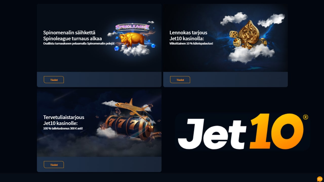 Jet10 casino bonukset